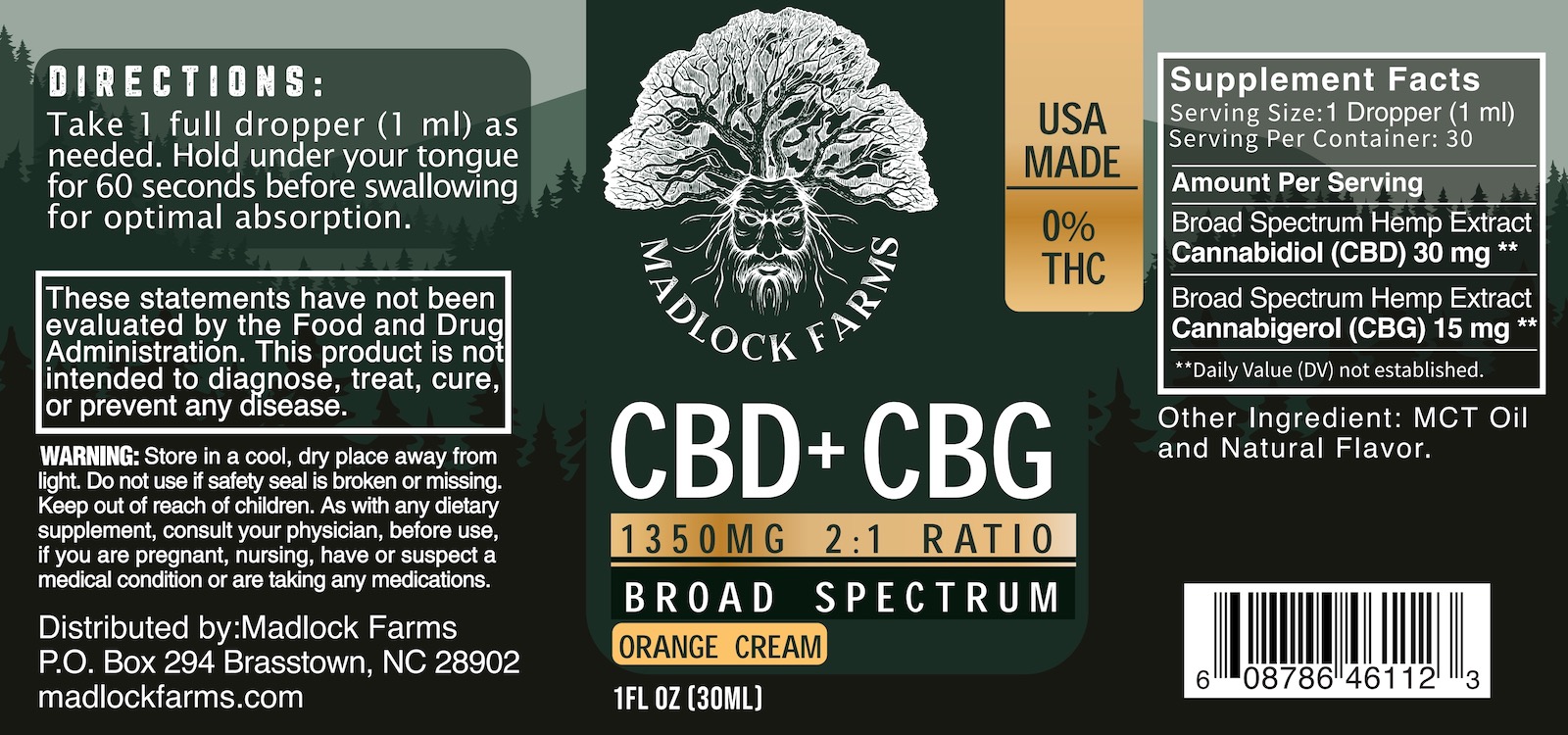CBD+CBG 1350 Orange Label